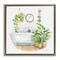 Stupell Industries Serene Bathroom Interior with Greenery Framed Floater Canvas Wall Art